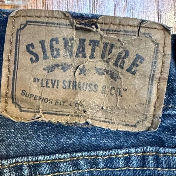 Levis Strauss Signature Straight Leg Classic Fit Blue Denim Jeans Men's 40x32 - Picture 3 of 6